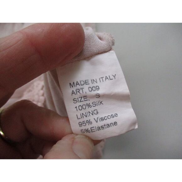 Elena Baldi Silk Top Women Small Crochet Lace Lagenlook Coquette Romantic Pastel - Picture 16 of 16